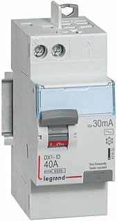 411632 Interrupteur différentiel DX3 2P 40A type AC 30mA arrivée haute + départ haut - 2 modules - Legrand