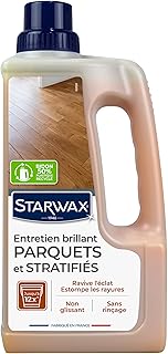 STARWAX - Entretien Brillant pour Parquets et Sols Stratifiés - Nettoie et Ravive la Brillance - Non Glissant - Sans Rinçage - Fabriqué en France - 1L - jusqu