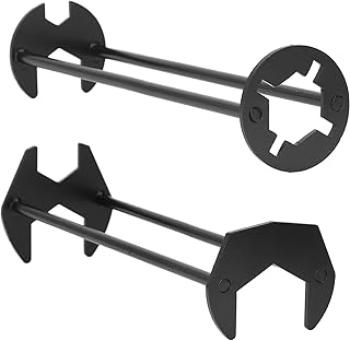 2Pcs Basin Wrench & Sink Wrench, Four-Jaw Hex Plumbing Wrench Multifunctional Iron Robust Faucet Wrench Tool 7 Sizes Universal Under Sink Plumbers Wrench for Kitchen Bathroom