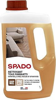 SPADO - Nettoyant tous parquets - Nettoie, embellit et parfume - Formule retarde le ré encrassement - Non glissant - cire d