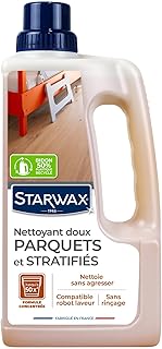 STARWAX - Nettoyant Doux pour Parquets et Sols Stratifiés - Elimine les Taches sur les Parquets et les Sols Stratifiés - Sans Rinçage - Non Glissant -Fabriqué en France - 1L - 50 entretiens de 50m²