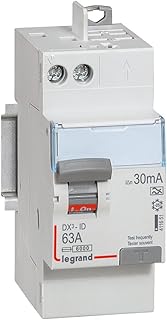 411651 Interrupteur différentiel DX³-ID arrivée haut à vis et départ haut automatique - 2P 230V~ 63A typeA 30mA - 2 modules