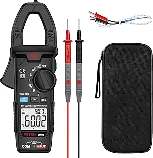 Pince Ampèremétrique Numérique AC DC MESTEK 0-600A Multimètre Clamp Automatique T-RMS Voltmètre Tester Mesure Courant/Tension/Température/Diode/Continuité/Résistance/Fréquence/Capacité NCV VFD Low-Z