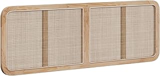 vidaXL Tête de lit avec tête de lit Naturel 160 x 55 x 3 cm Rotin, Chambre Moderne, tête de lit rectangulaire, pin Durable, Accent en rotin, Style Minimaliste, Accessoire de lit